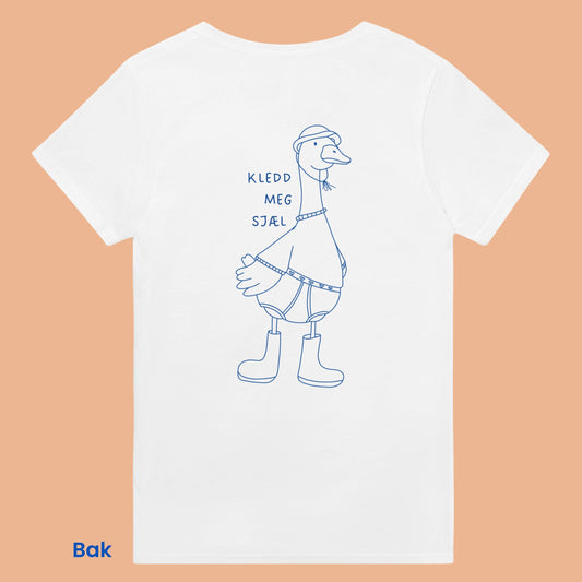 Perfekt og unik norsk gave til venn som er glad i mote. Som en ironisk og minimalistisk gave. Hvit t-skjorte med spesielt print og humor.